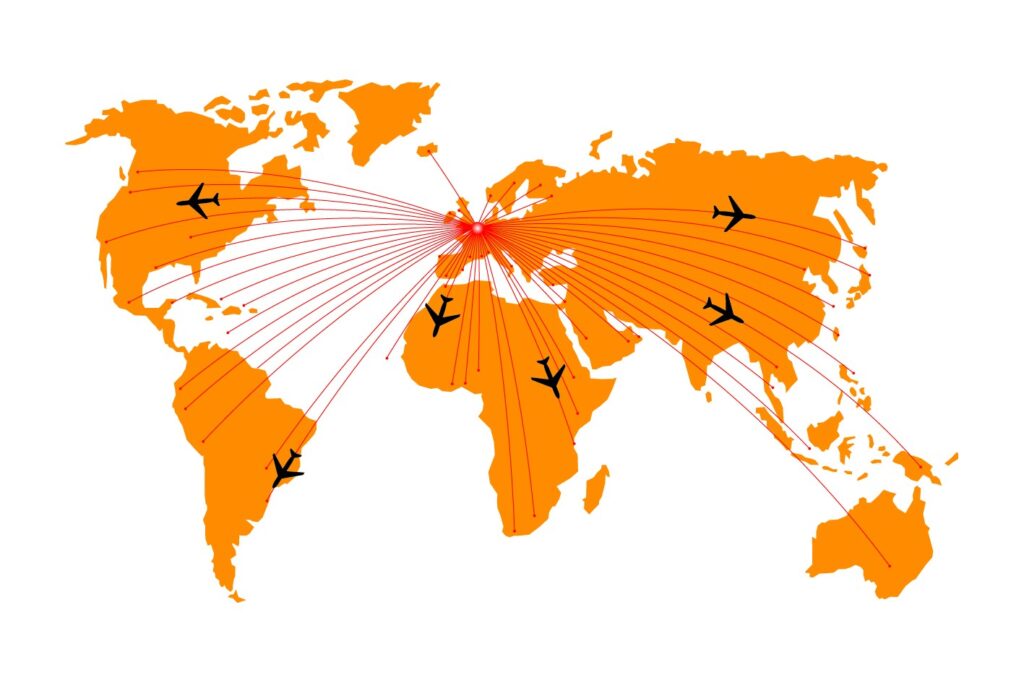 bestemmingen Schiphol