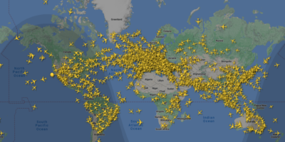 overzicht rondvliegende toestellen wereldwijd