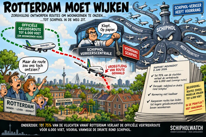 Schiphol in de weg