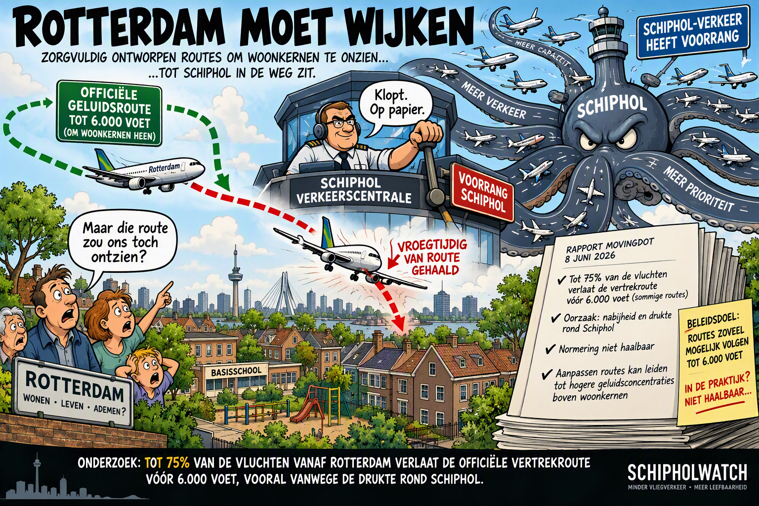 Schiphol wurgt Rotterdam: omwonenden hebben weer het nakijken